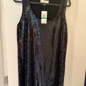 Calvin Klein Black Sequin Cocktail Dress Size L